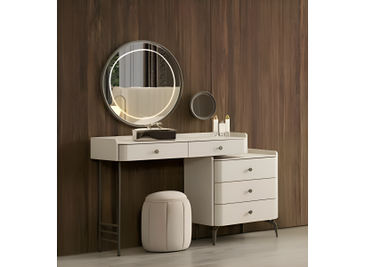 Eleganten bel kozmetični miza za spalnico
