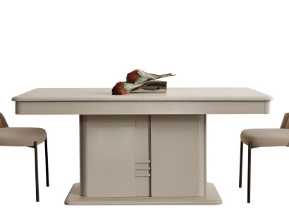 Moderna lesena jedilna miza s 4 elegantnimi blazinastimi stoli in bufetom 6 kosov