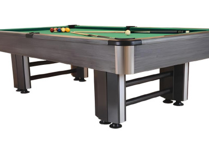 Moderen sivi leseni in aluminijasti biljardni miza