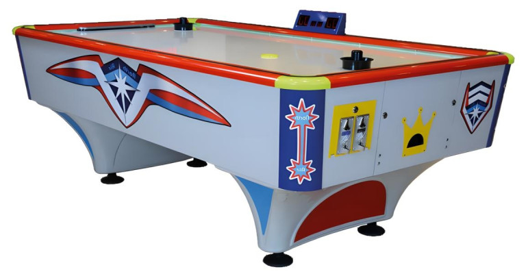Večbarvna aluminijasta in MDF miza za zračni hokej
