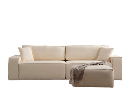 Eleganten bež ekskluziven pouf za štiri osebe, 2 kosa