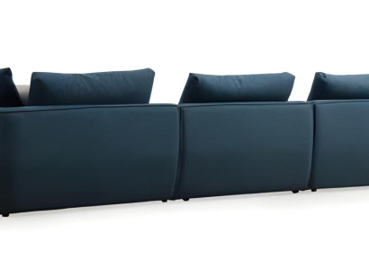 Luksuzni moderan modri L oblikovan kotni kavč za dnevno sobo