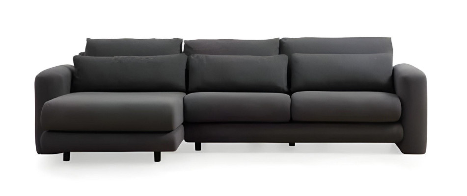 Sodobna L oblika črna sedežna garnitura za dnevno sobo