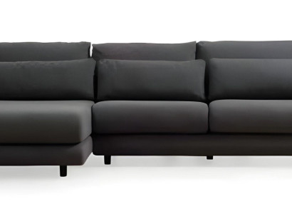 Sodobna L oblika črna sedežna garnitura za dnevno sobo