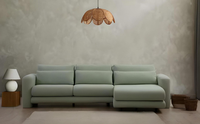 Sodobna L oblika črna sedežna garnitura za dnevno sobo