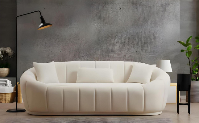 Moderen bel kavč komplet za 3 osebe