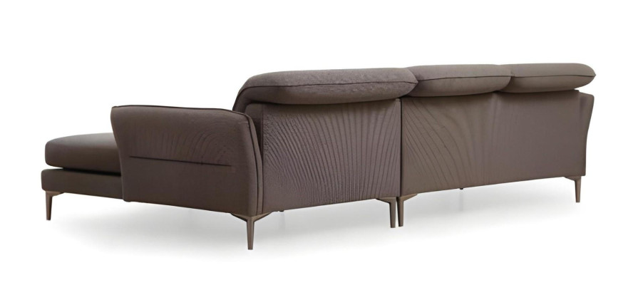 Sivobeli oblikovan kotni kavč za dnevno sobo s stolom