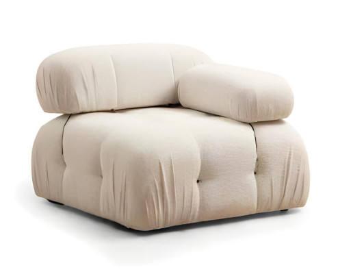 Bela in rjava oblikovalska kotna sedežna garnitura v L obliki