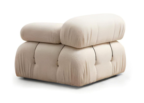 Bela in rjava oblikovalska kotna sedežna garnitura v L obliki