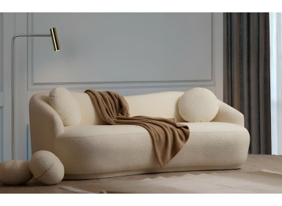 Luksuzna bela zasnova dnevne sobe komplet 2x 3-sedežni kavči in stol