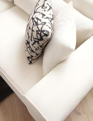 Luksuzna bela U oblike zasnova kavča za dnevno sobo