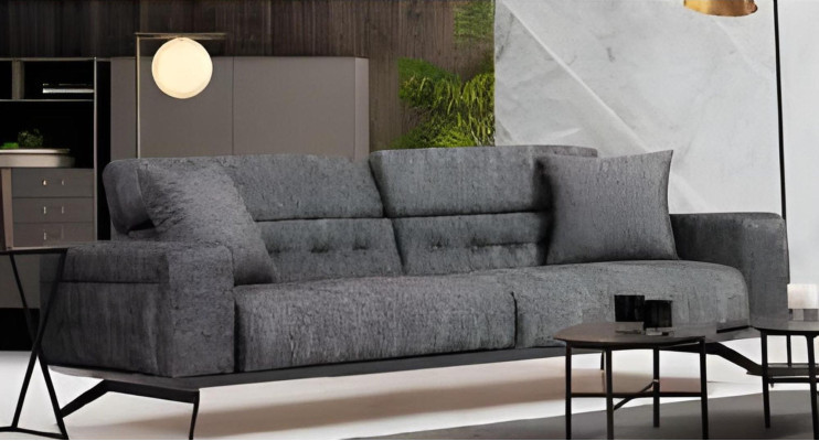 Sodobna 3-sedežna kavča črno siva