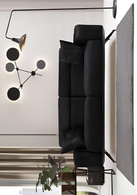 Sodobna 3-sedežna kavča črno siva