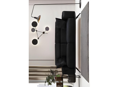 Sodobna 3-sedežna kavča črno siva