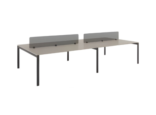 Deluxe modern gray black desk with separator