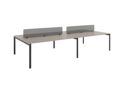 Deluxe modern gray black desk with separator