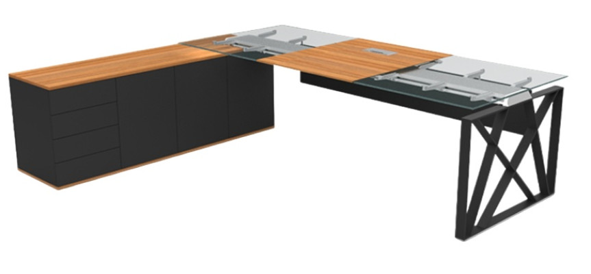 Luksuzna steklena miza v kotu