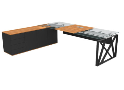 Luksuzna steklena miza v kotu