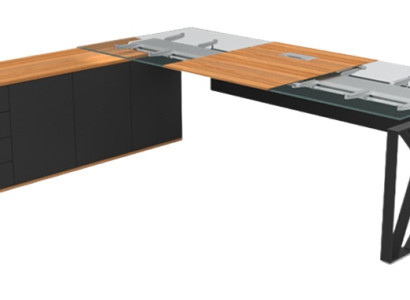 Luksuzna steklena miza v kotu