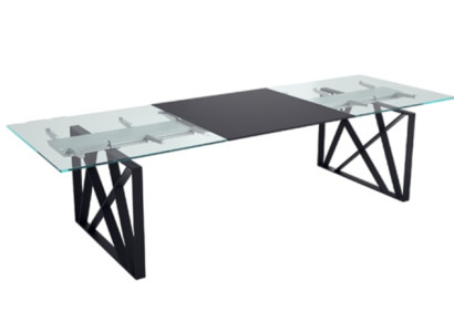 Dizajnerski konferenčni miza luksuznega pisarniškega pohištva s stekleno površino in nogami iz nerjavečega jekla