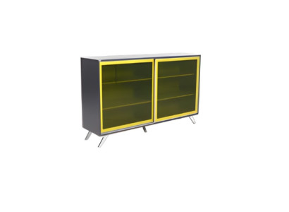 Eleganten sivi rumeni dokumentni omarico luksuznega pisarniškega pohištva iz lesa