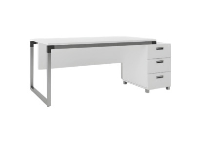 Dekoracija pisarniškega mize v beli barvi 143x80