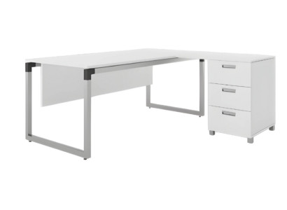 Bela pisarniška kotiščna miza