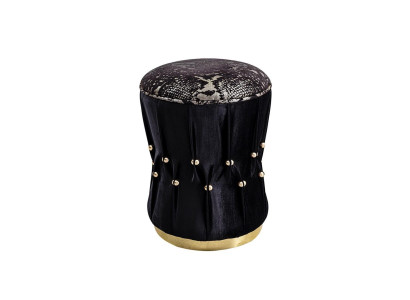 Pildīts pouf kotni naslon za noge stolček ottomán črna tkanina