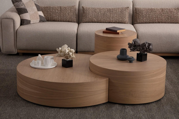 Kavni mizica za dnevno sobo oblazinjena stranska mizica 2 kosa