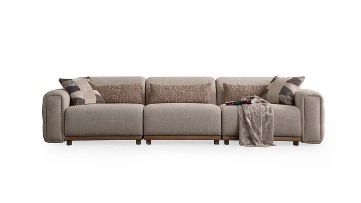 3-sedežni blazinjeni kavč Bež Dnevna soba Počitek Nov