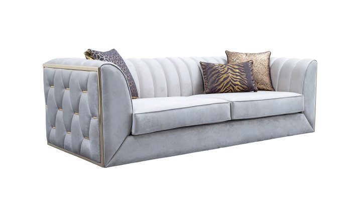 Mobilni komplet pohištva za dnevno sobo s kotnim kavčem in naslanjačem 5 kosov