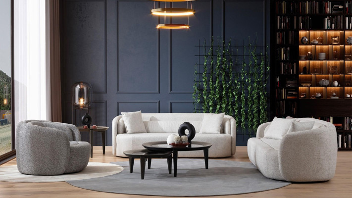 Mobilni komplet pohištva za dnevno sobo, kotna sedežna garnitura, naslonjač, 4 kosi