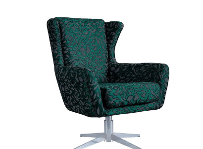 Sodobna luksuzna zelena tkaninska stolica