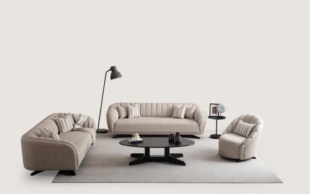 3-sedežni kavč komplet Modern Luxury Design Kavči Stoli Nov