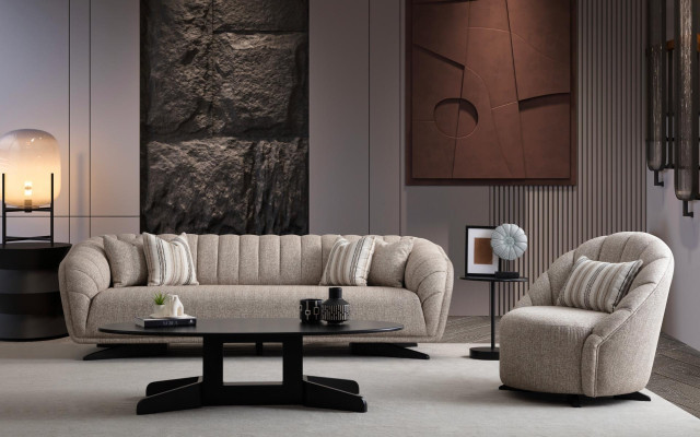 3-sedežni kavč komplet Modern Luxury Design Kavči Stoli Nov