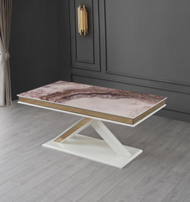 Luksuzna raztegljiva lesena miza sodobnega dizajna za jedilnico