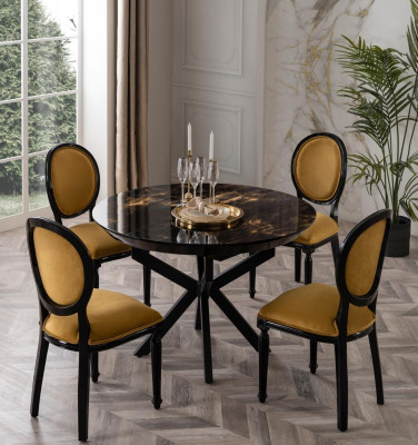 Oblikovalska okrogla lesena jedilnica