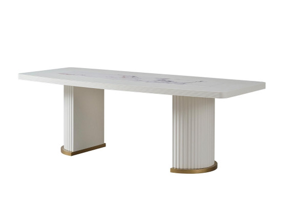 Luksuzna jedilna miza moderna bela lesena jedilna miza