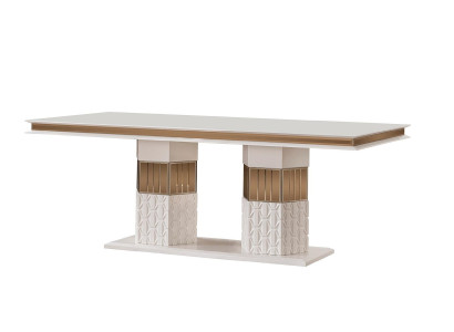 Luksuzna zlata zasnova lesenega jedilnega mize