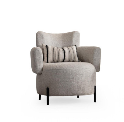 Luksuzna naslonjača z novim dizajnom za moderno dnevno sobo iz lesa in tekstila