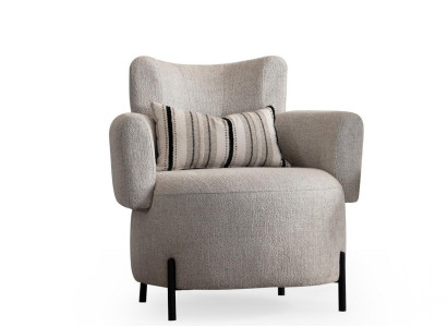 Luksuzna naslonjača z novim dizajnom za moderno dnevno sobo iz lesa in tekstila