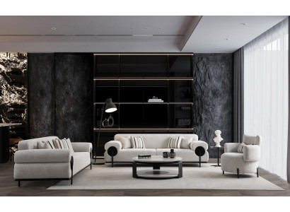 3-sedežni kavč komplet Modern Luxury Design Kavči Stoli Nov