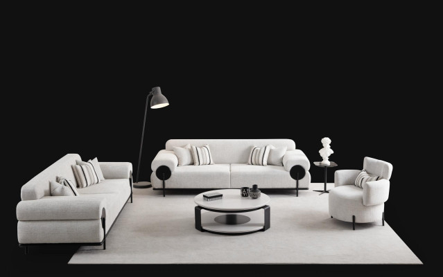 3-sedežni kavč komplet Modern Luxury Design Kavči Stoli Nov