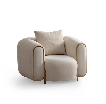 Bež luksuzni stolček v modernem tekstilnem slogu