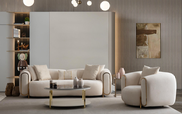 3+3+1 sedežna garnitura v modernem luksuznem dizajnu