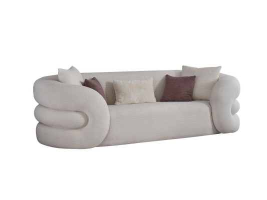 3-sedežni kavč in stol komplet v beli barvi 3 kosi nov dizajn za dnevno sobo