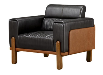 Črni oblikovalski stol za eno osebo, mehki kavči, sodoben sprostitveni material JV pohištvo