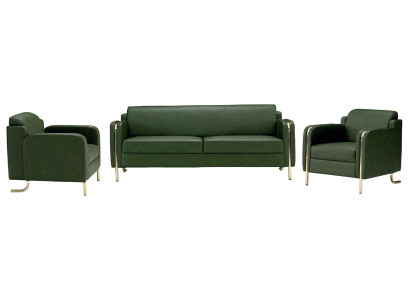 Luksuzni 3-delni usnjeni kavč komplet za dnevno sobo