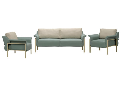 Moderen 3-delni usnjeni kavč