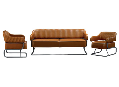 Luksuzni kavč komplet 3+1+1 sedež z oblazinjeno stolico za dnevno sobo iz novega lesa